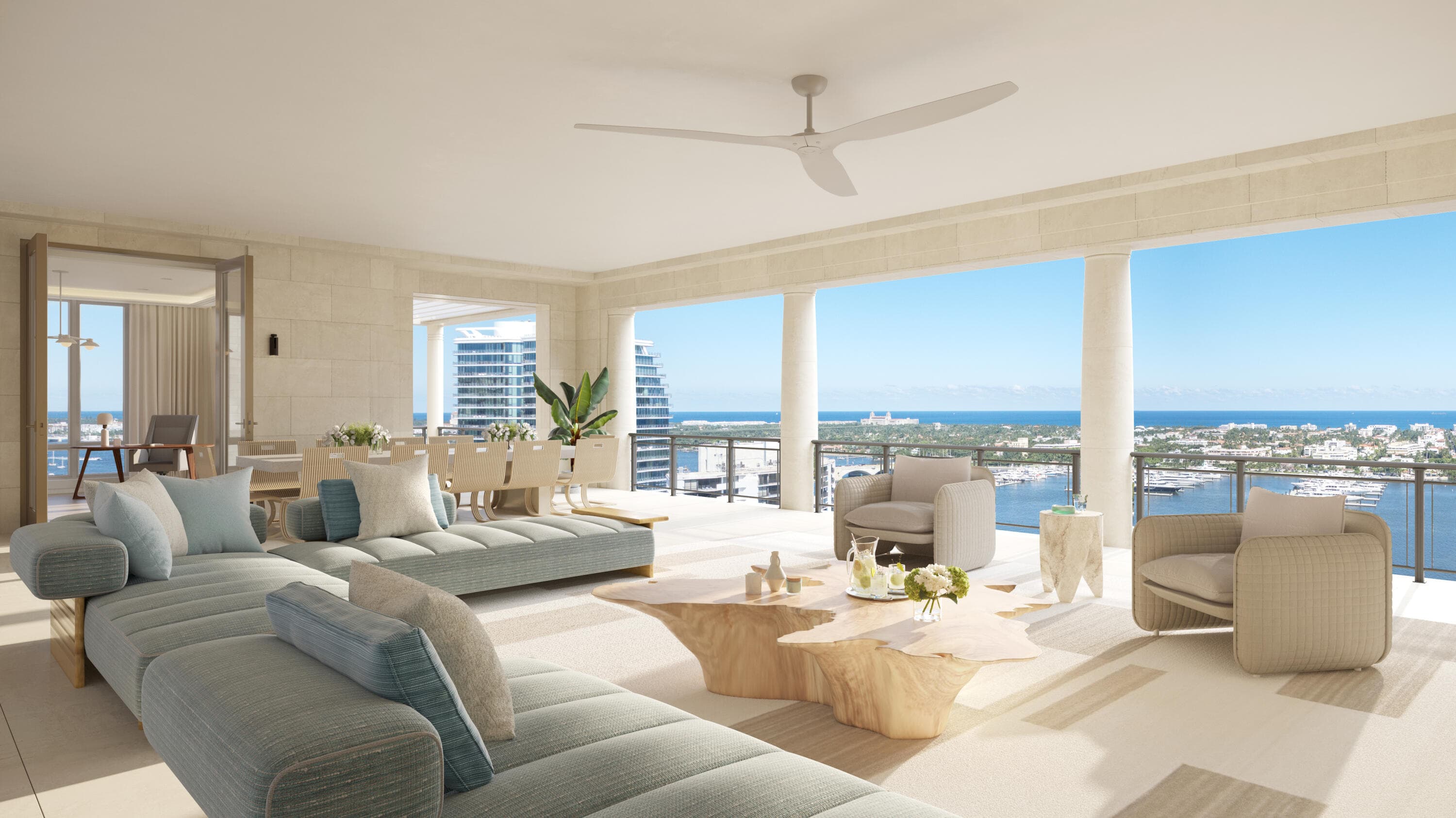 South Flagler House residence loggia on the Intracoastal